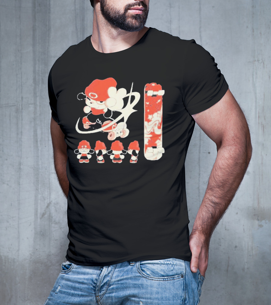 Hip Hop Dog Bryson McBee Roller Skating Skateboard Red Hat T-Shirt