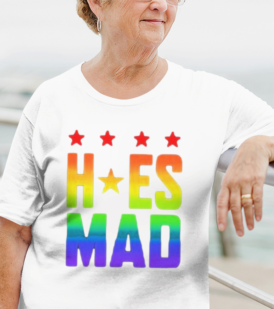 Hoes Mad Rainbow Stars Pride T-Shirt