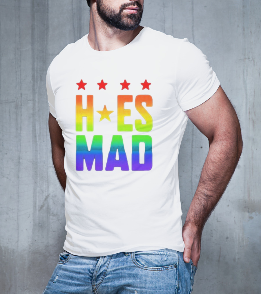 Hoes Mad Rainbow Stars Pride T-Shirt