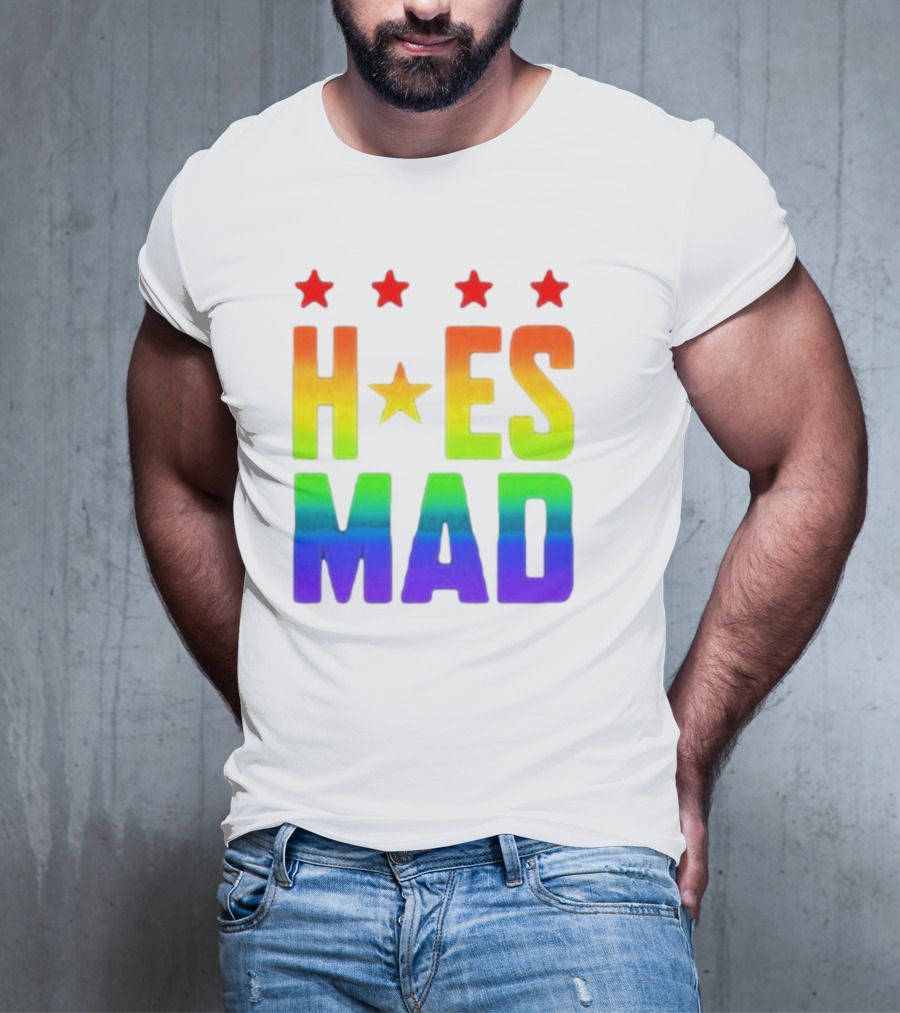 Hoes Mad Rainbow Stars Pride T-Shirt