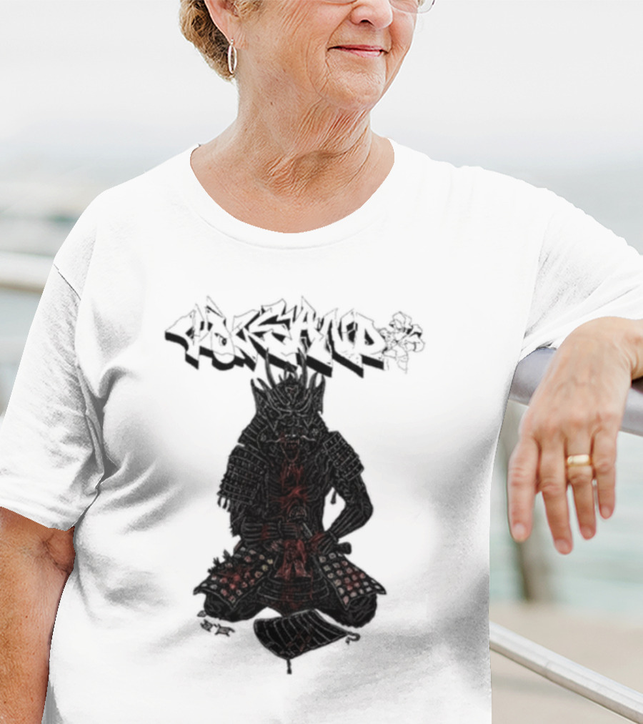 Volcano Samurai Holy Mountain Printing T-Shirt