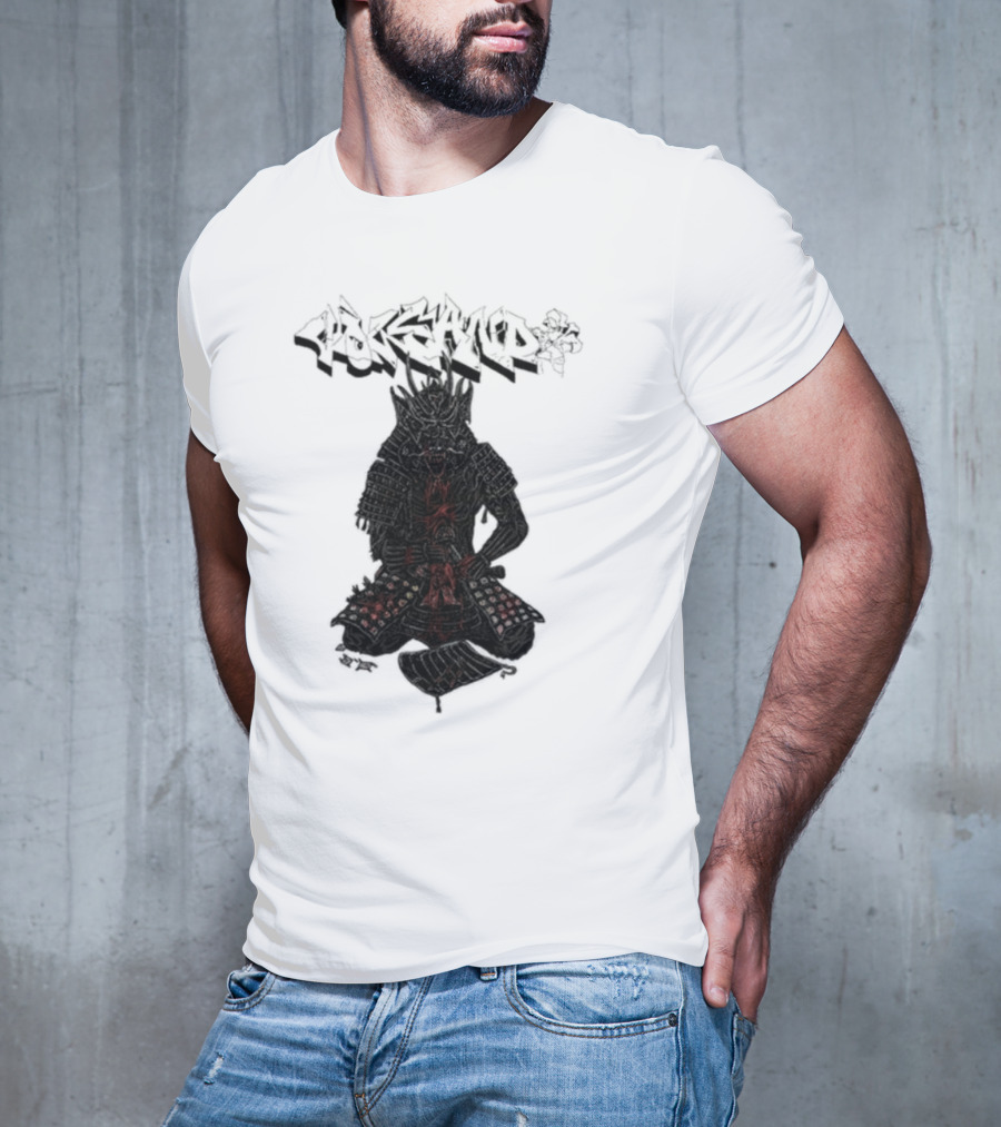 Volcano Samurai Holy Mountain Printing T-Shirt