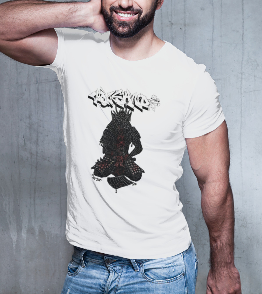 Volcano Samurai Holy Mountain Printing T-Shirt