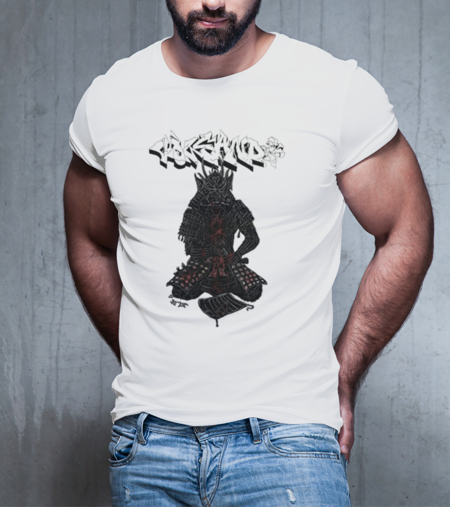 Volcano Samurai Holy Mountain Printing T-Shirt