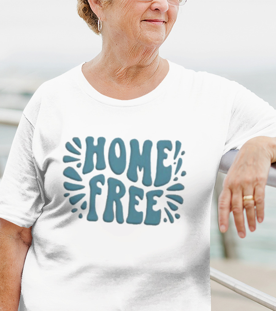 Home Free Emblem Logo Puff Text With Blue Accents T-Shirt