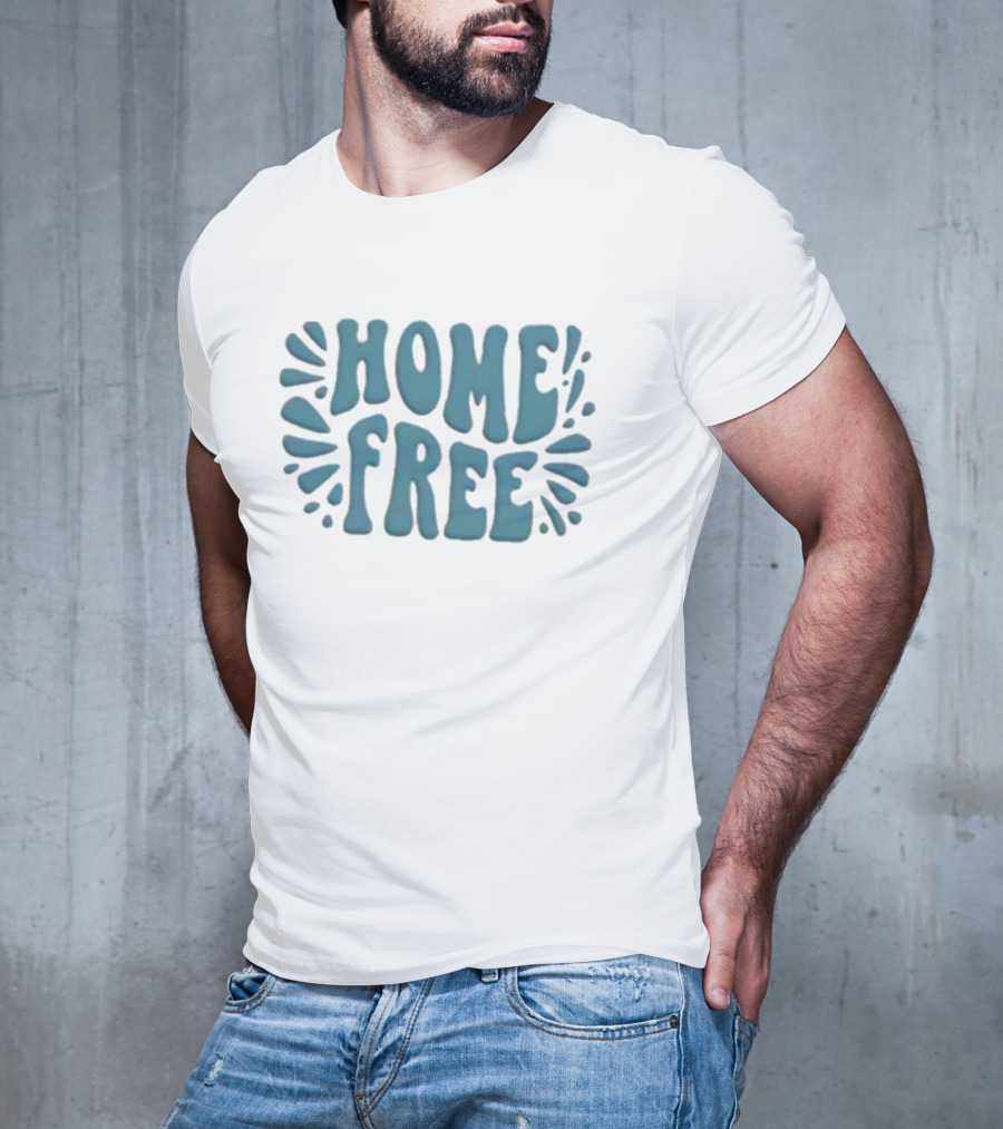 Home Free Emblem Logo Puff Text With Blue Accents T-Shirt