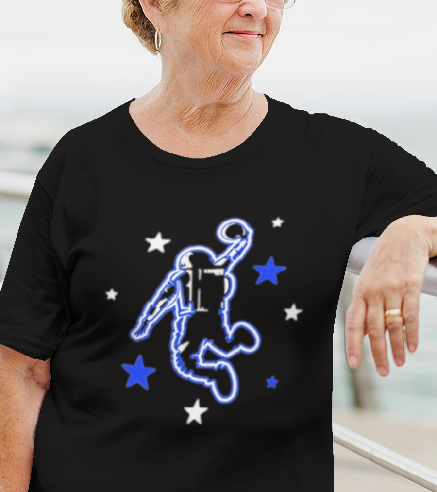 Houston Rockets Hometown Heroes Astronaut Dunk With Blue And White Stars T-Shirt