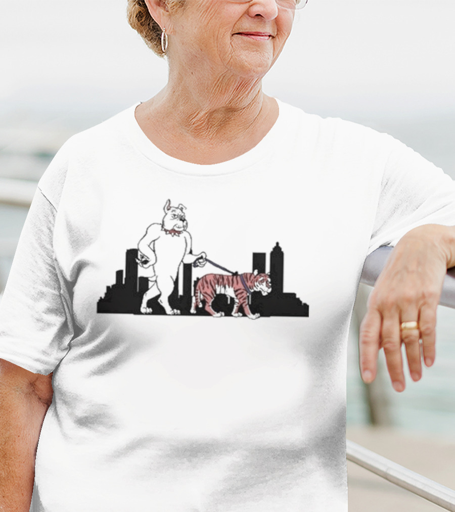 Design Ga Tiger Walk Pocket Bulldog Skyline T-Shirt