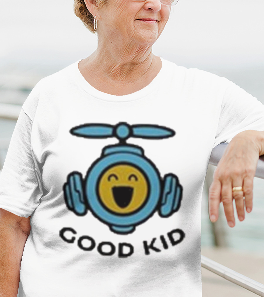Good Kid Drone Emblem With Smiling Face T-Shirt