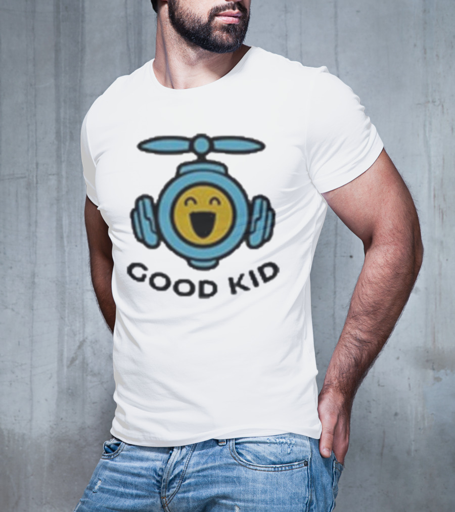 Good Kid Drone Emblem With Smiling Face T-Shirt