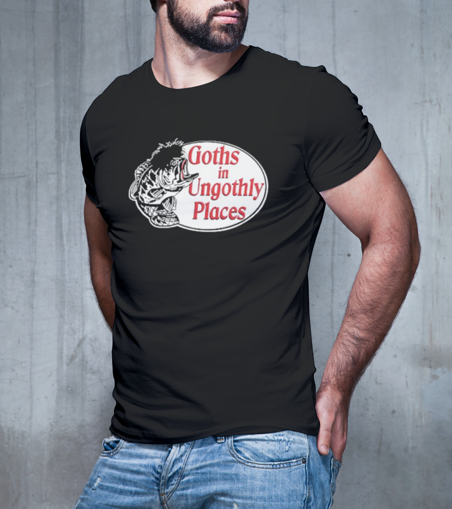 Goths In Ungothly Places Fish Emblem T-Shirt