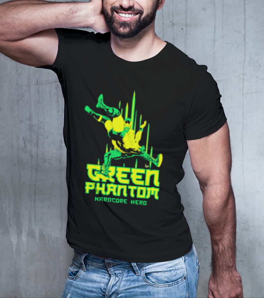 Green Phantom Hardcore Hero Wrestler Action T-Shirt