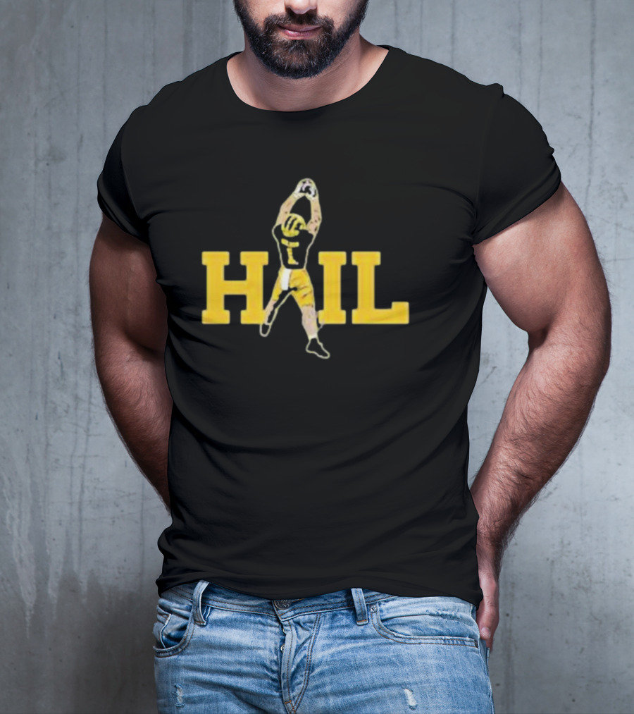 Hail Football Catch Player Number One Michigan Colors T-Shirt