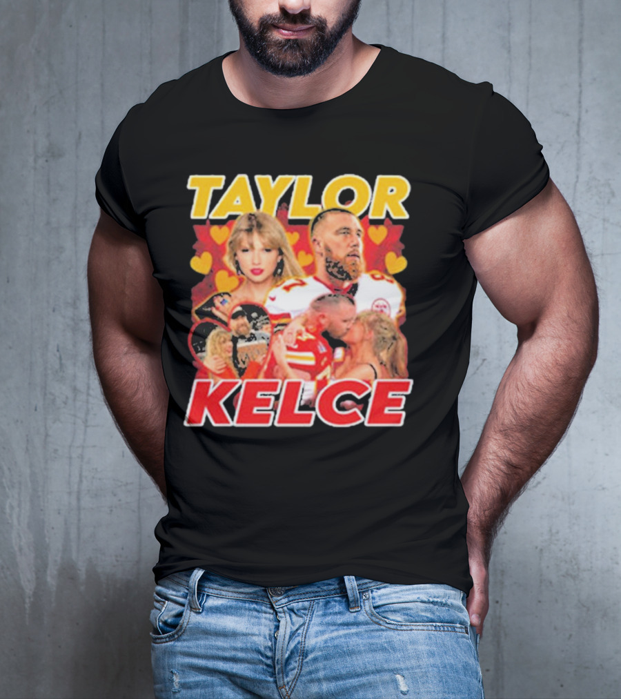 Taylor Kelce Football Love Hearts Chiefs Player Blonde Woman T-Shirt