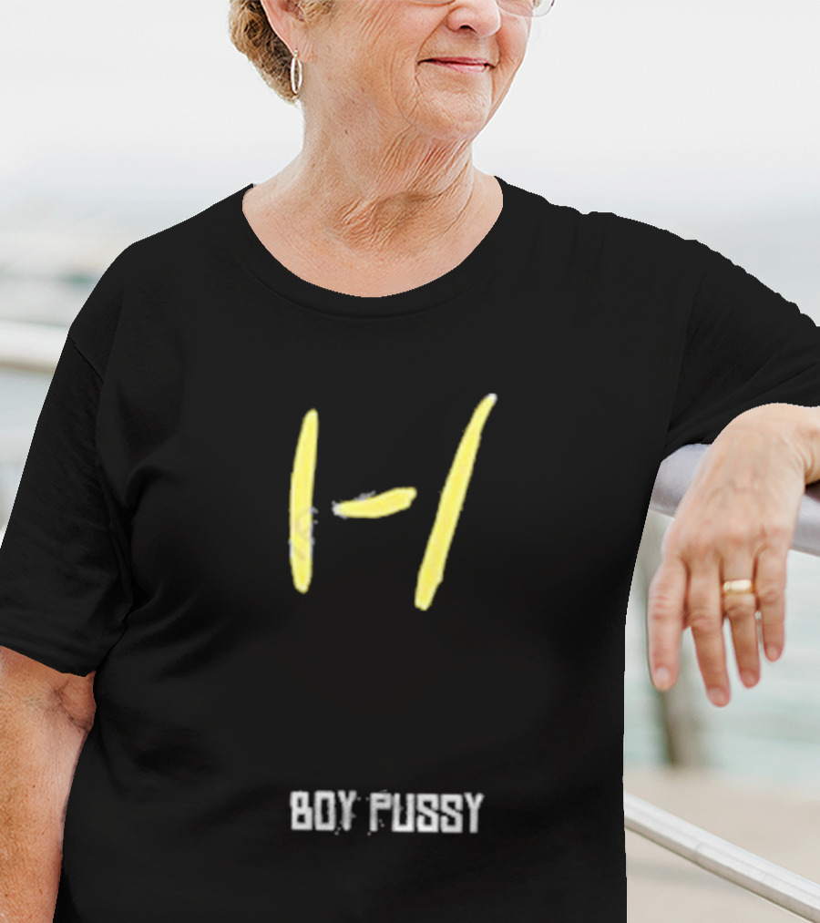 Boy Pussy Jackbox Icon Yellow Lines T-Shirt