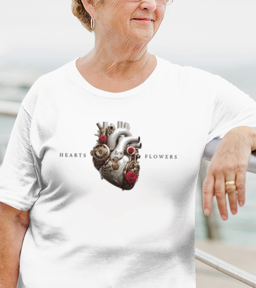 Jennifer Lopez Hearts And Flowers Roses And Mechanical Heart T-Shirt