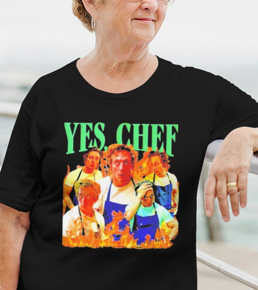 Jeremy Allen Fire Flames Yes Chef T-Shirt