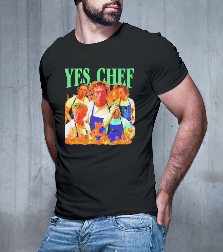 Jeremy Allen Fire Flames Yes Chef T-Shirt