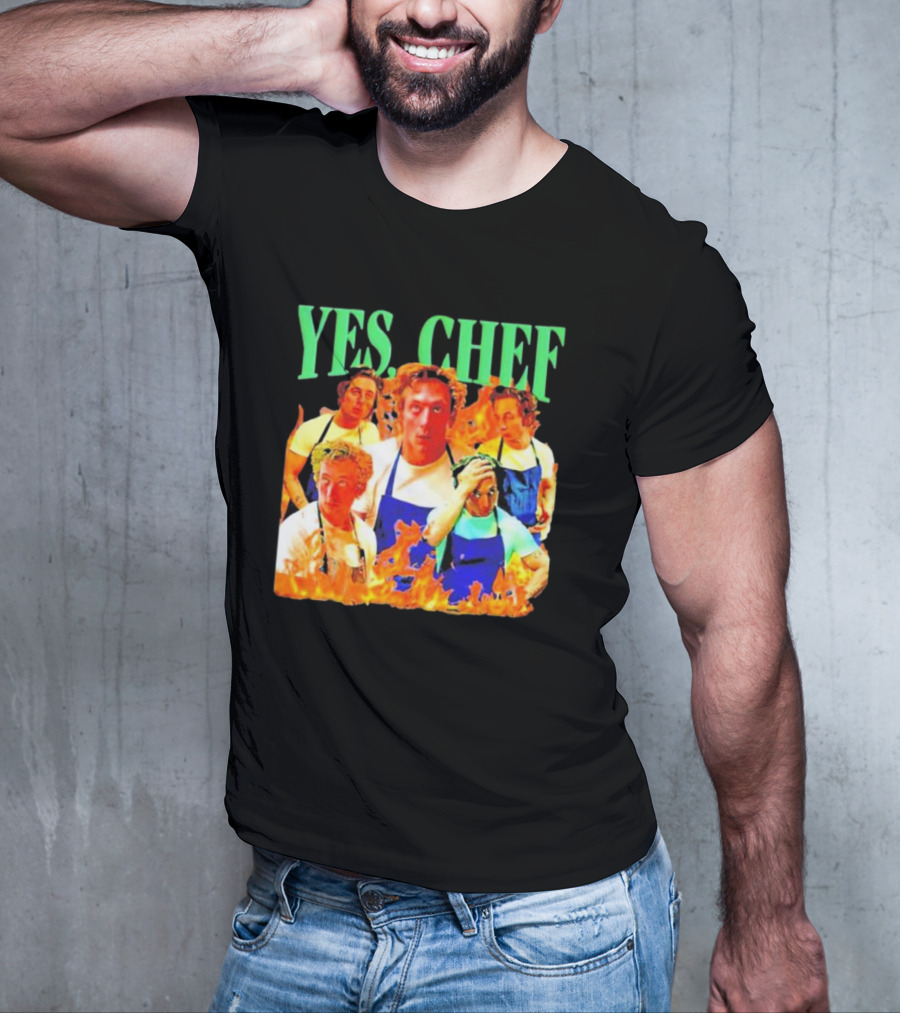 Jeremy Allen Fire Flames Yes Chef T-Shirt