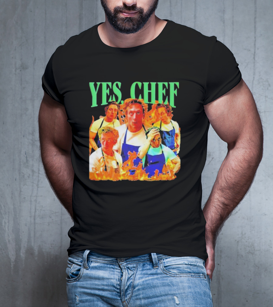 Jeremy Allen Fire Flames Yes Chef T-Shirt