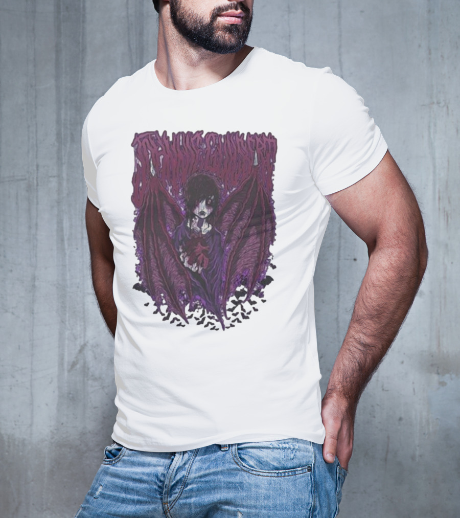 Johnnie Guilbert Vampire Dark Gothic Artwork With Wings And Heart T-Shirt