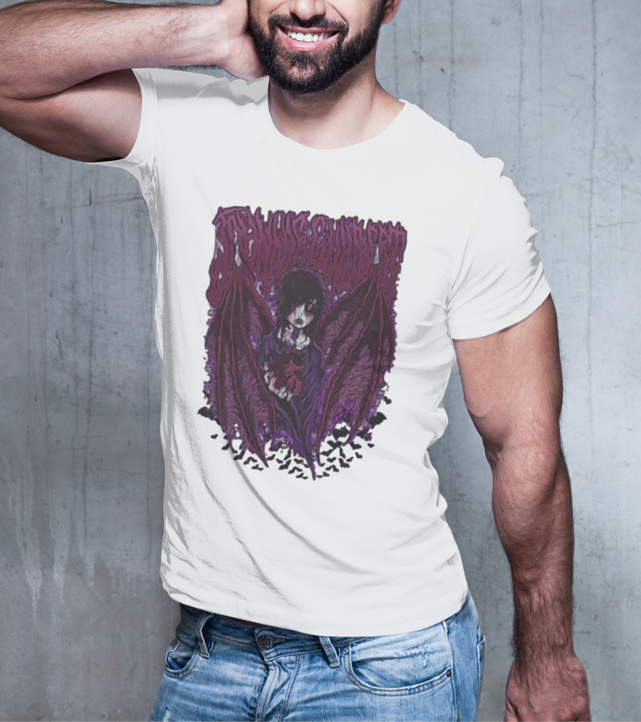 Johnnie Guilbert Vampire Dark Gothic Artwork With Wings And Heart T-Shirt