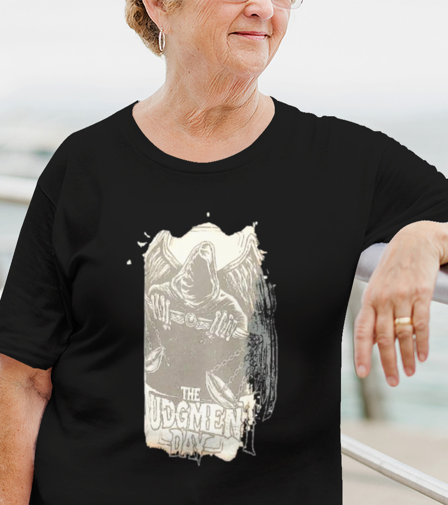 The Judgment Day All Rise Tie-Dye Grim Reaper Cloaked Figure With Chains And Wings T-Shirt