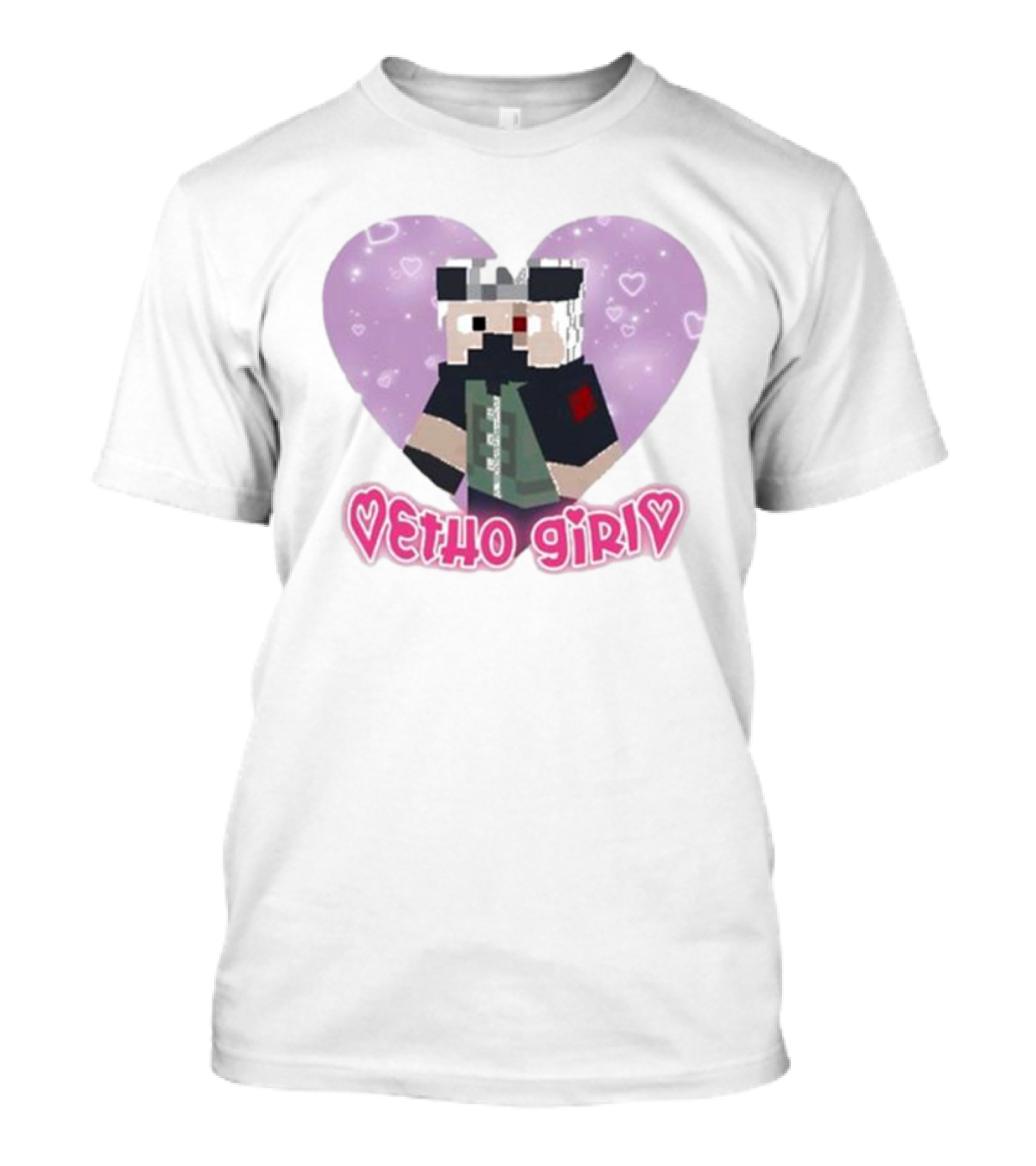 Etho Girl Heart Minecraft Character Pixel Art Julesxd T-Shirt