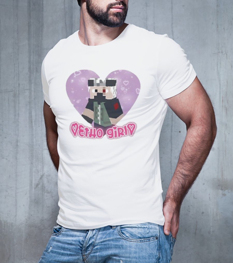 Etho Girl Heart Minecraft Character Pixel Art Julesxd T-Shirt