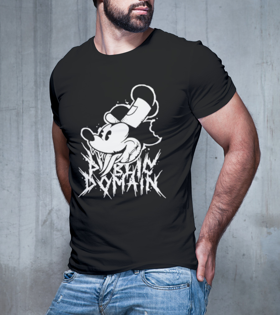 Junkyardla Mickey Mouse Public Domain Grim T-Shirt