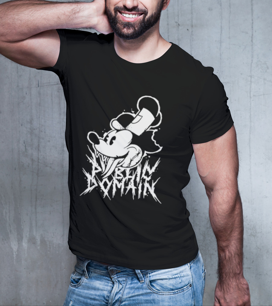 Junkyardla Mickey Mouse Public Domain Grim T-Shirt