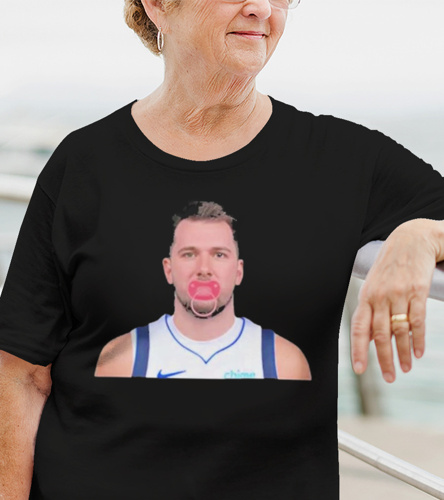 Luka Dončić Pacifier Parody Blue Jersey T-Shirt