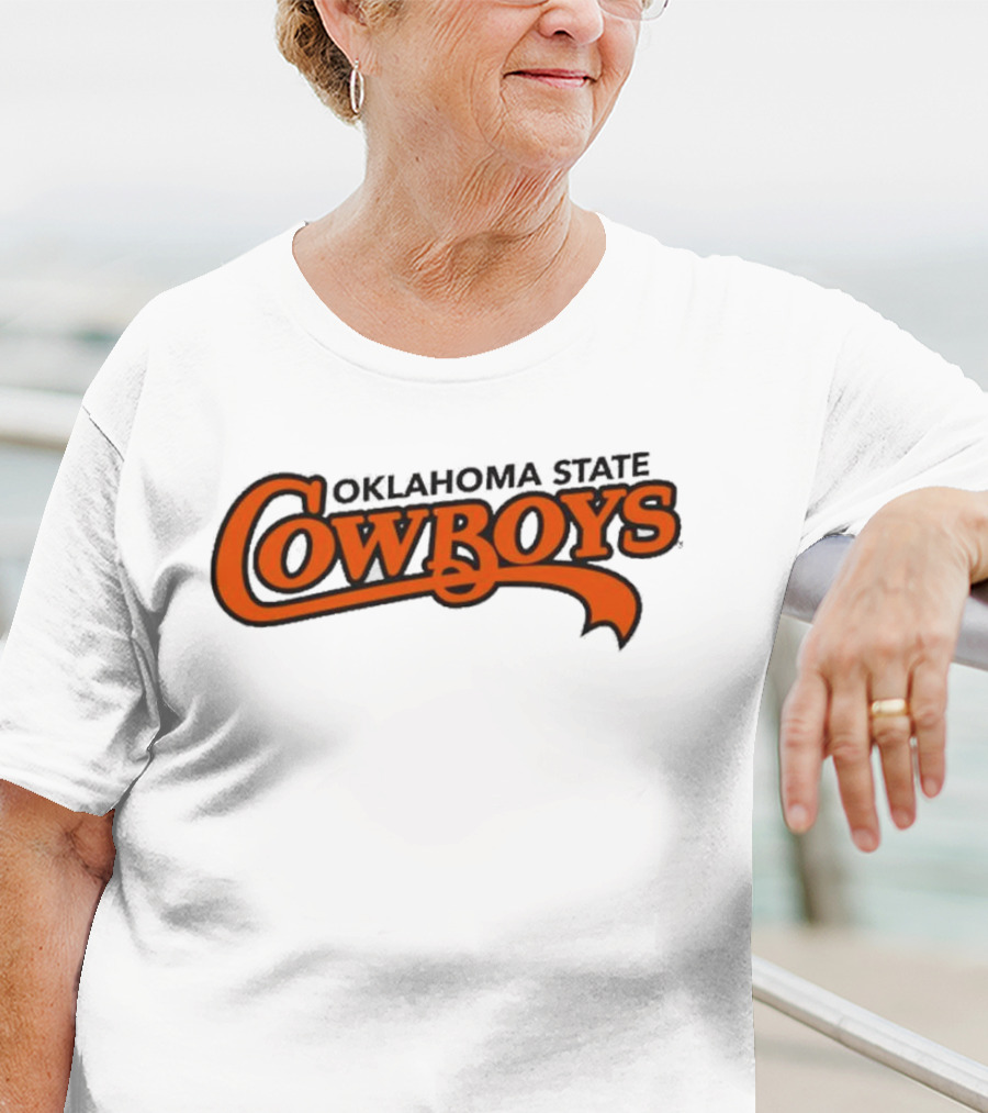 Oklahoma State Cowboys Stylized Orange Text T-Shirt