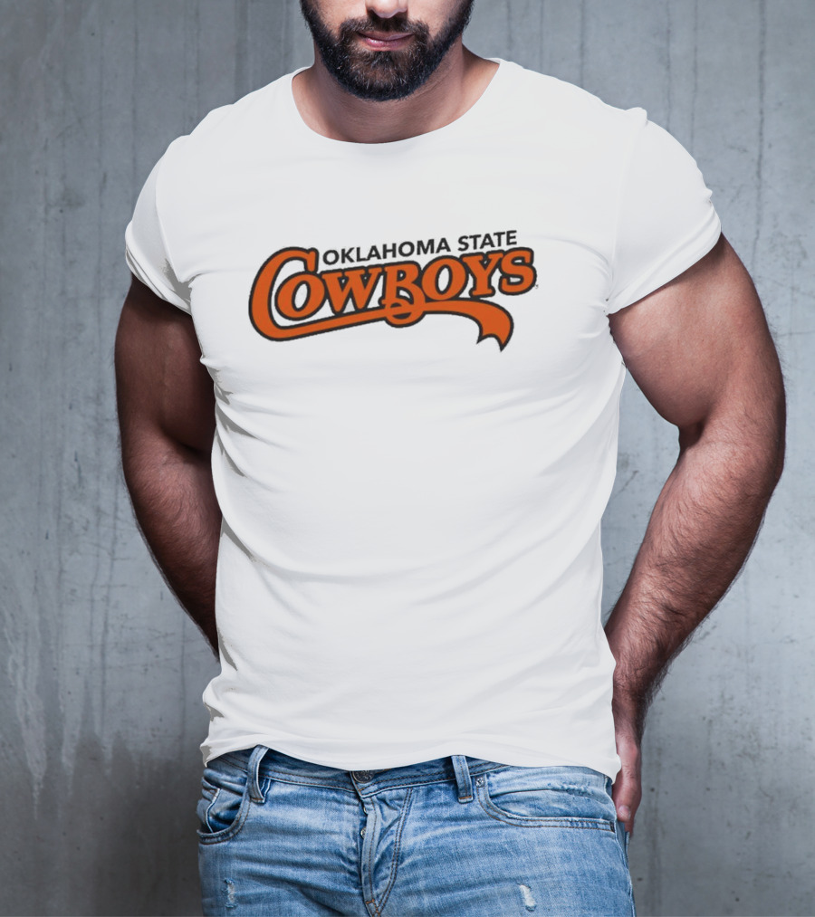 Oklahoma State Cowboys Stylized Orange Text T-Shirt