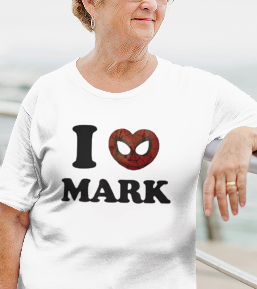 I Love Mark Spider Heart Mask T-Shirt