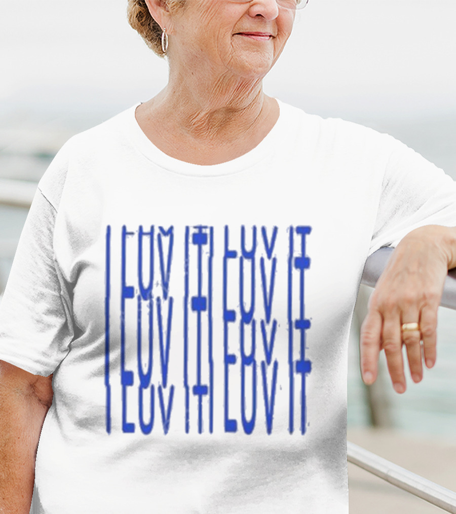 I Luv It Repeat Blue Text T-Shirt