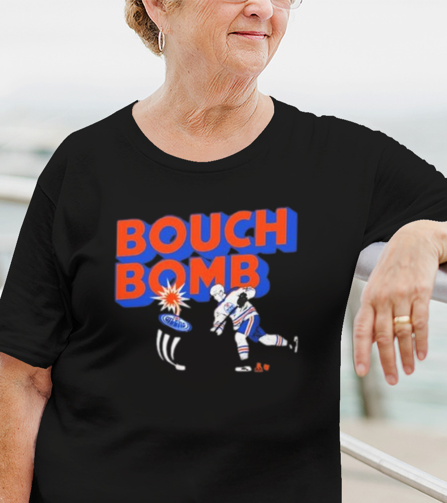 Bouch Bomb Ice District Evan Bouchard Edmonton Oilers T-Shirt