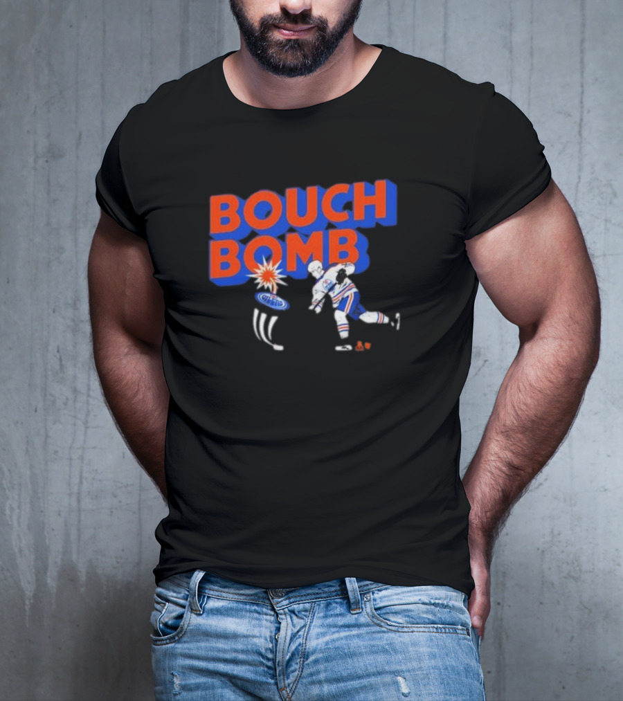 Bouch Bomb Ice District Evan Bouchard Edmonton Oilers T-Shirt