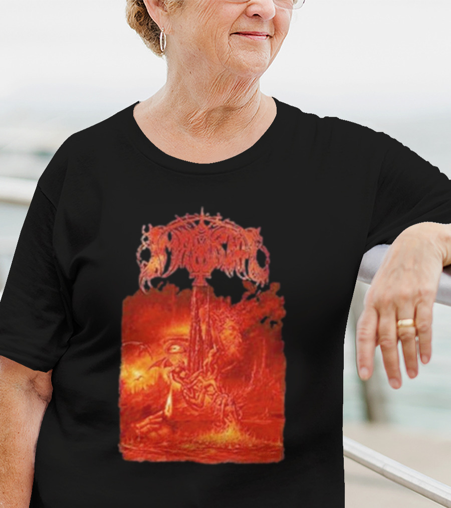 Immortal Damned In Black Fiery Red Scene T-Shirt