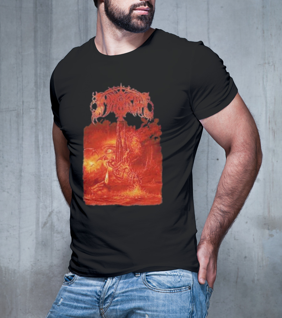 Immortal Damned In Black Fiery Red Scene T-Shirt