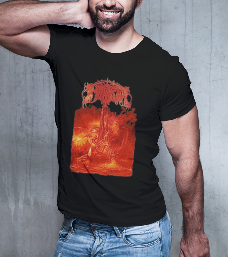 Immortal Damned In Black Fiery Red Scene T-Shirt