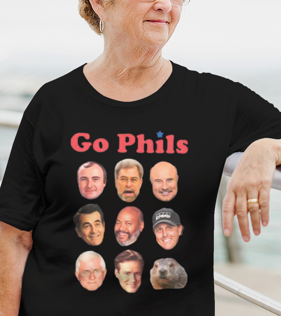 Go Phils Faces Featuring History Of Phillips Head Coaches T-Shirt
