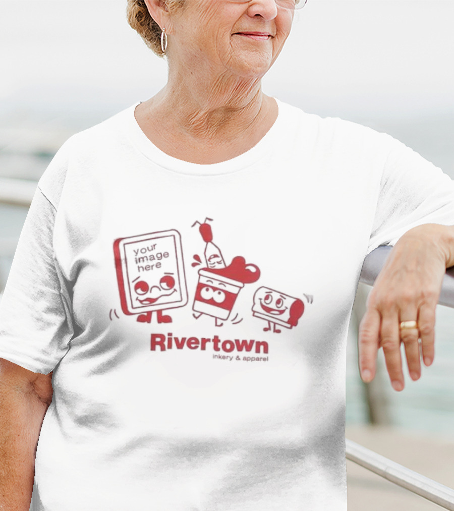 Rivertown Inkery And Apparel Your Image Here Playful Characters T-Shirt