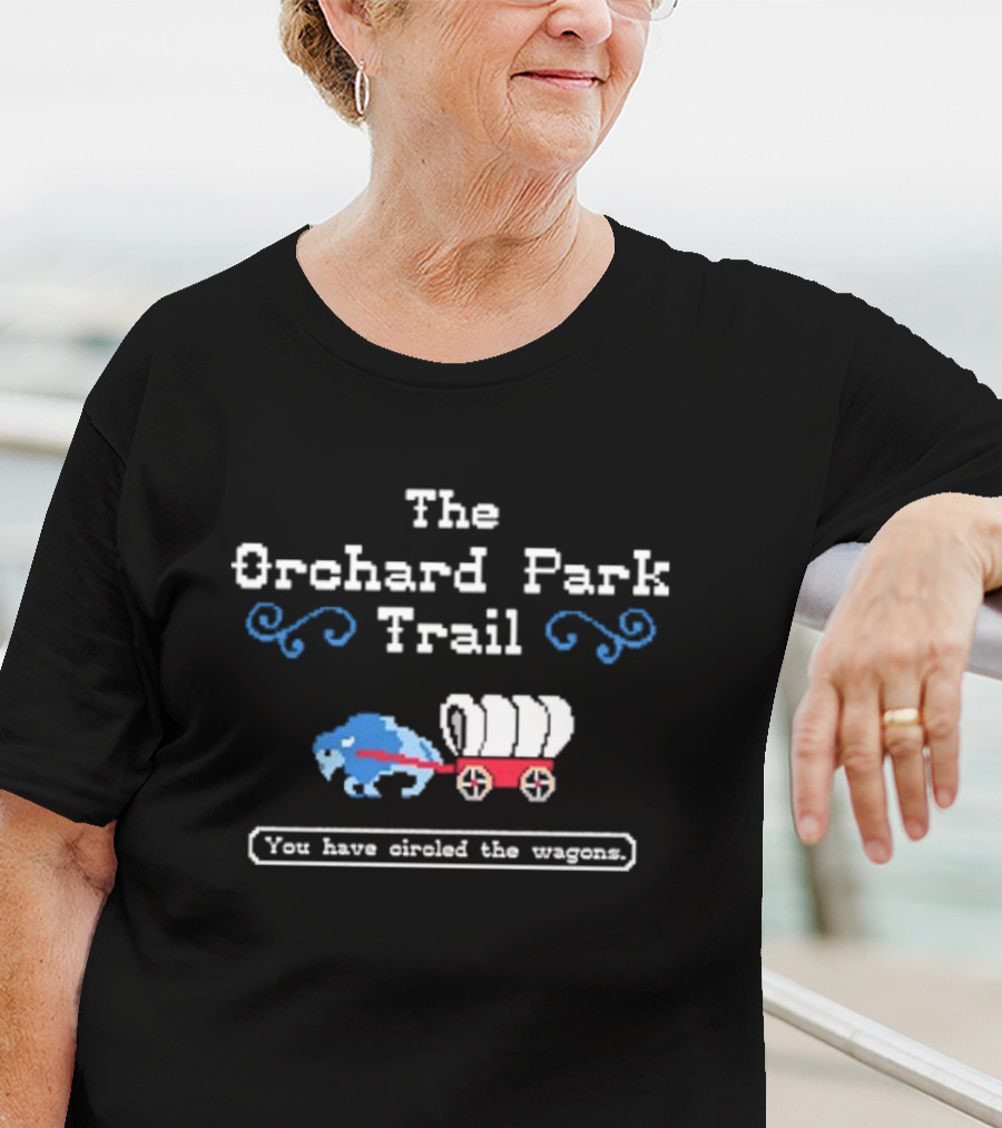 The Orchard Park Trail You Have Circled The Wagons Buffalo Bills Pixel Retro Wagon T-Shirt