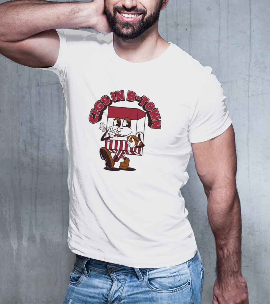 Store Cigs In B-Town Cartoon Smoking Pack T-Shirt