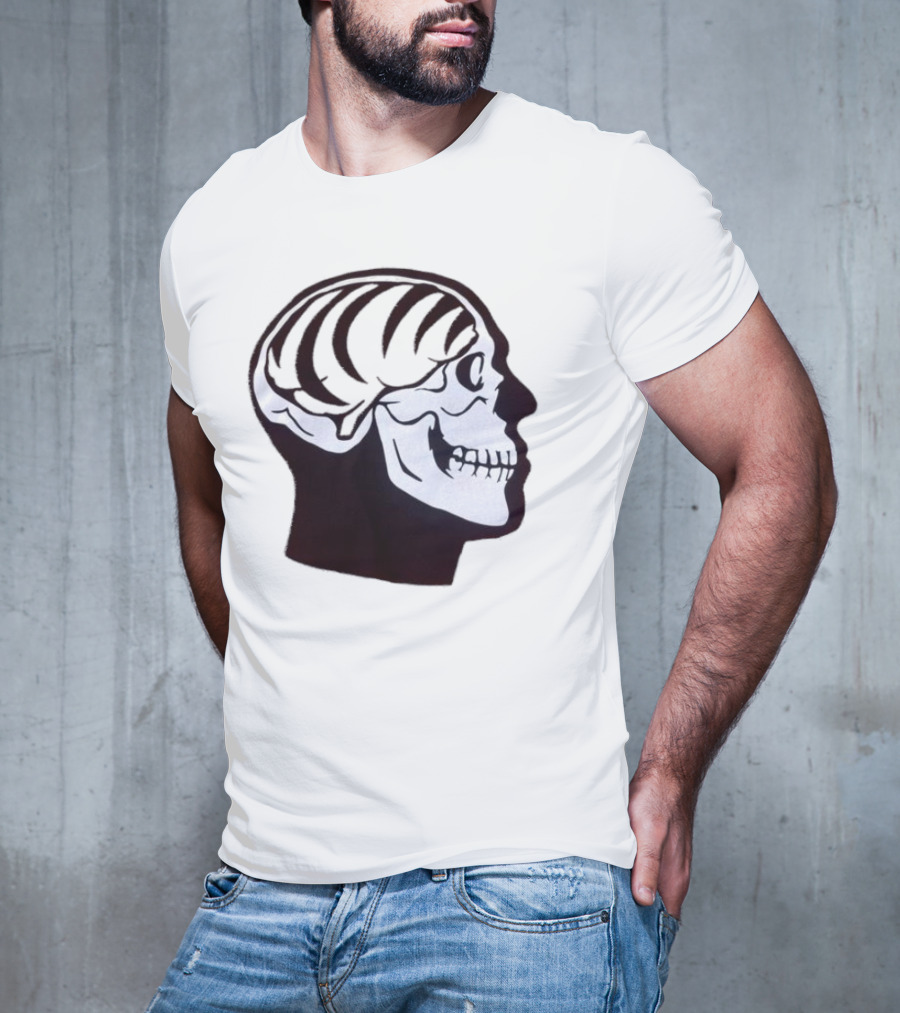 Bengal Brain Skull With Orange Highlights T-Shirt