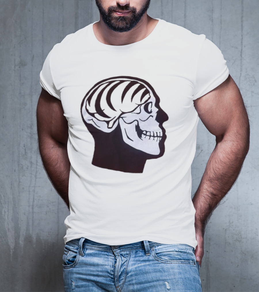 Bengal Brain Skull With Orange Highlights T-Shirt