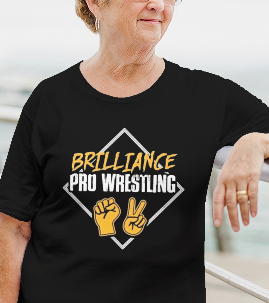 BRILLIANCE PRO WRESTLING Fist And Peace Gesture T-Shirt