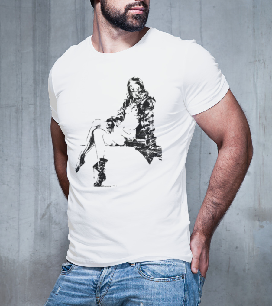 Espionagevr Store Big Sniper Mysterious Figure In Long Coat And Boots T-Shirt