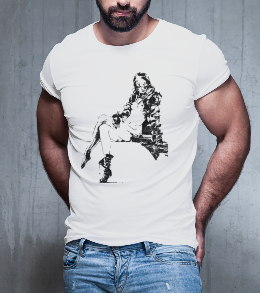 Espionagevr Store Big Sniper Mysterious Figure In Long Coat And Boots T-Shirt